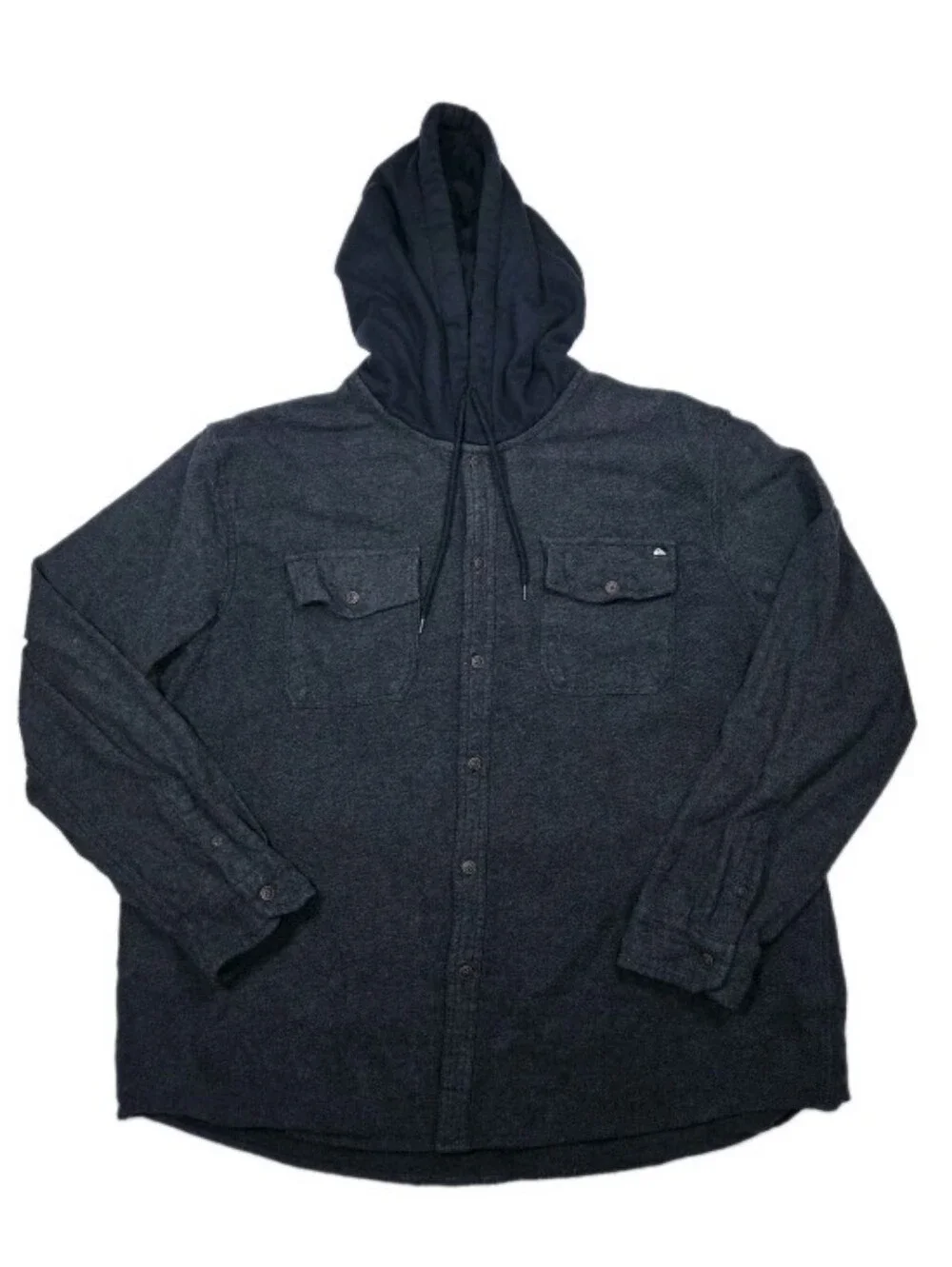 Quiksilver Hooded Flannel Shirt Jacket Size 3XL Charcoal Gray/Black Streetwear